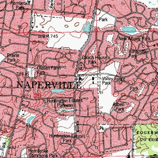 Topographic Map of Saint Margaret Mary Catholic Church, IL