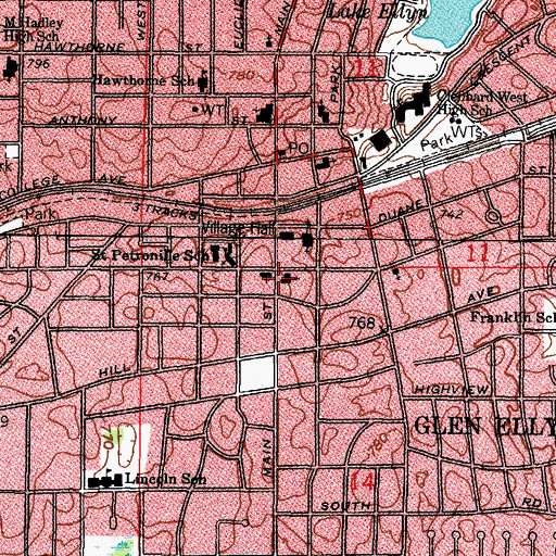 Topographic Map of Saint Marks Episcopal Church, IL