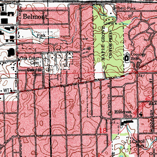 Topographic Map of Seventh Day Adventist Church, IL