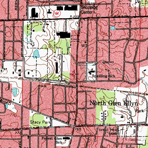 Topographic Map of Seventh Day Adventist Church of Glen Ellyn, IL