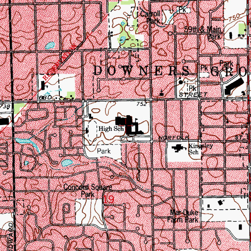 Topographic Map of South High School, IL