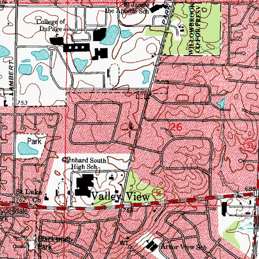 Topographic Map of Southminster Presbyterian Church, IL