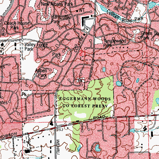 Topographic Map of Sun Valley Park, IL