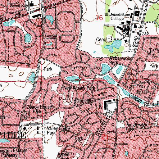 Topographic Map of Surrey Ridge Park, IL