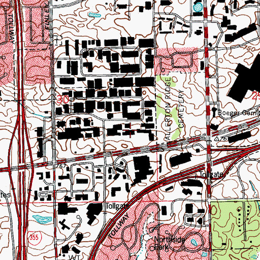 Topographic Map of T H Mandy Shopping Center, IL