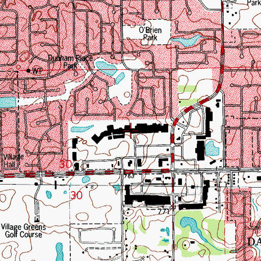 Topographic Map of The Grove Shopping Center, IL