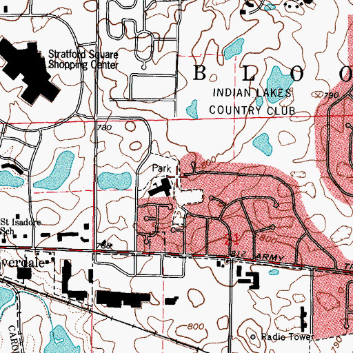 Topographic Map of White Hall Terrace Park, IL