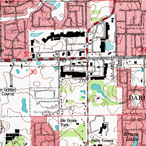 Topographic Map of Woodgrove Festival Shopping Center, IL