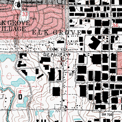 Topographic Map of Zion Christian School (historical), IL