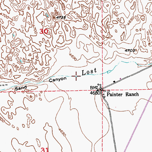 Topographic Map of Sand Canyon, CO