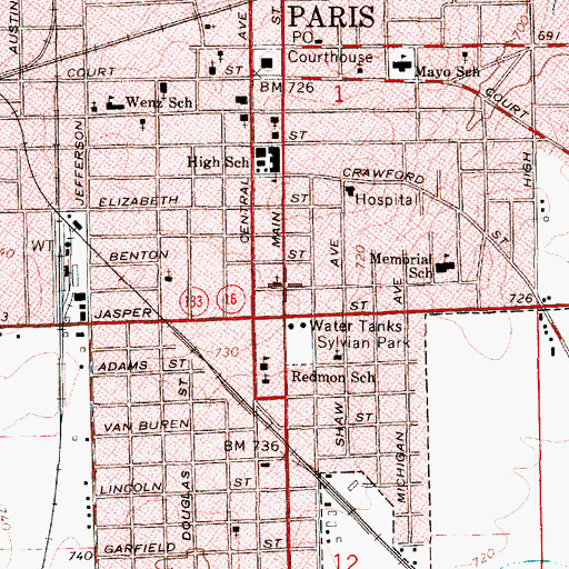Topographic Map of Grace Lutheran Church, IL