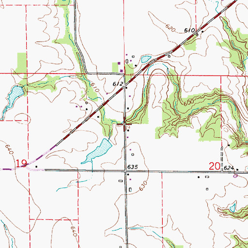 Topographic Map of Huffmanville, IL