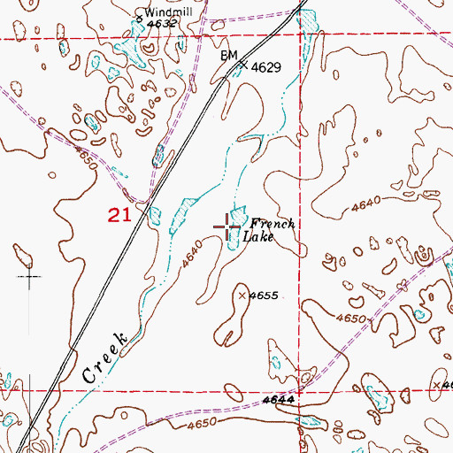 Topographic Map of French Lake, CO