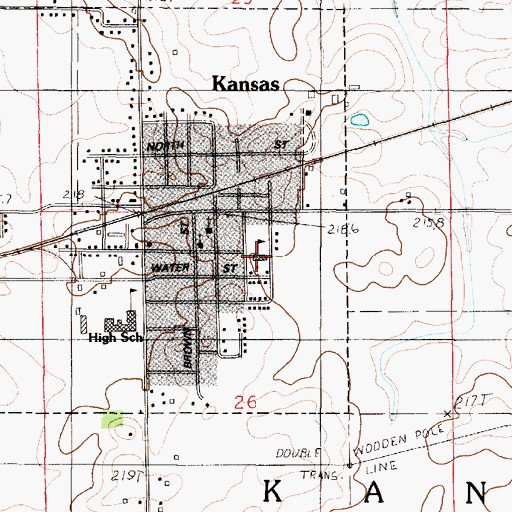 Topographic Map of Kansas Elementary School, IL