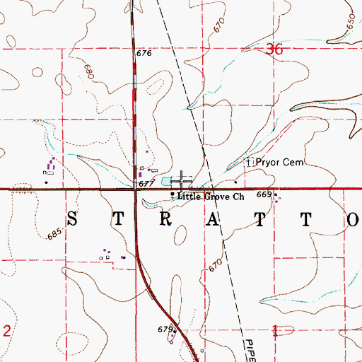 Topographic Map of Little Grove Cemetery, IL