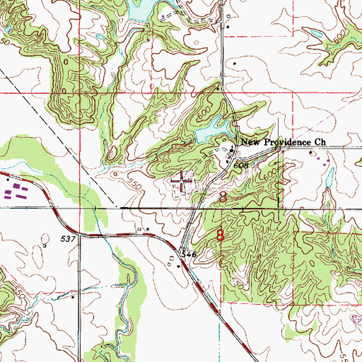 Topographic Map of New Providence Cemetery, IL