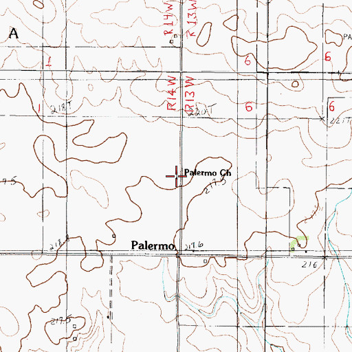 Topographic Map of Palermo Church, IL