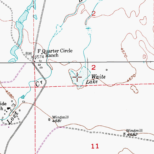 Topographic Map of Waite Lake, CO
