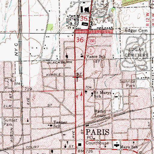 Topographic Map of Trinity United Methodist Church, IL