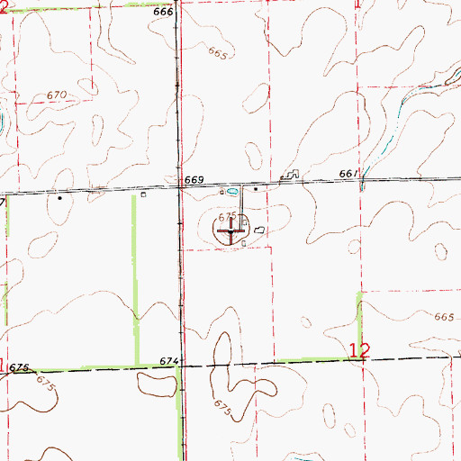 Topographic Map of Wolf Mound, IL