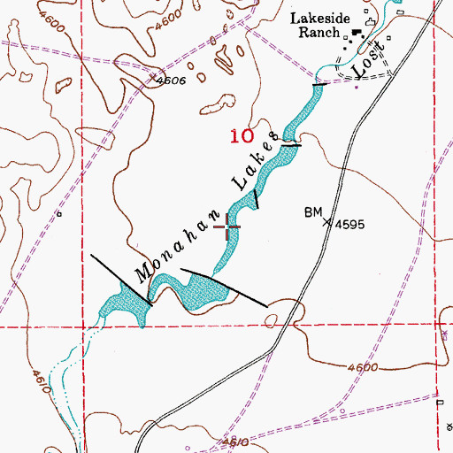 Topographic Map of Monahan Lakes, CO