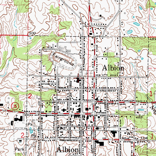 Topographic Map of Albion Grade School, IL