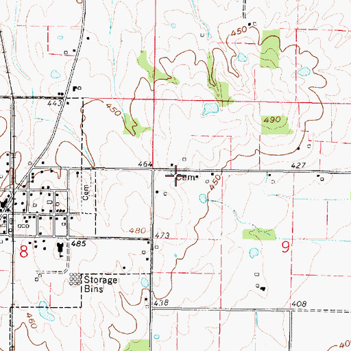 Topographic Map of Baptist Cemetery, IL