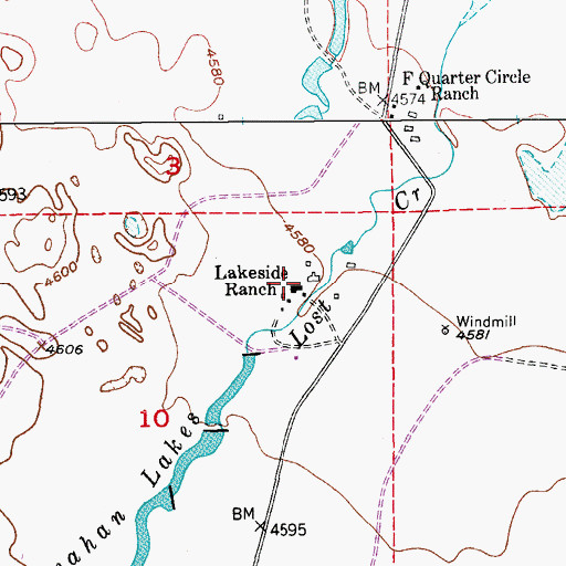 Topographic Map of Lakeside Ranch, CO