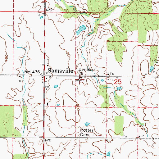 Topographic Map of Enenezer Cemetery, IL