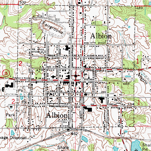 Topographic Map of Edwards County Courthouse, IL