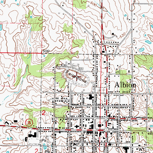 Topographic Map of Edwards County Fairgrounds, IL