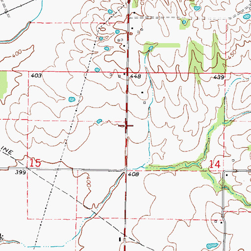 Topographic Map of English Prairie, IL