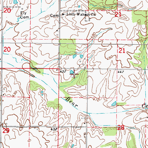 Topographic Map of Gaede Cemetery, IL