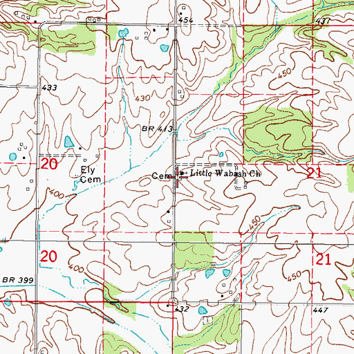 Topographic Map of Little Wabash Cemetery, IL