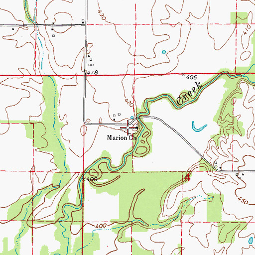 Topographic Map of Marion Cemetery, IL