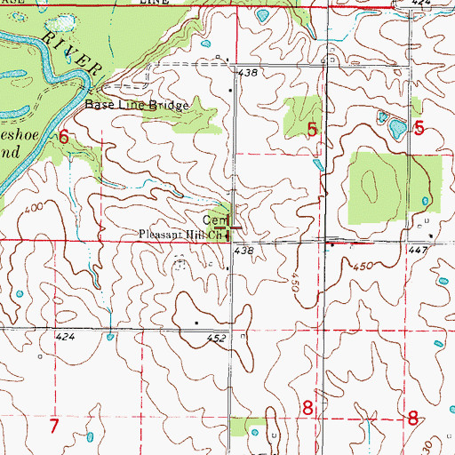 Topographic Map of Pleasant Hill Cemetery, IL