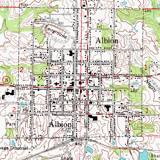 Topographic Map of Public Square, IL