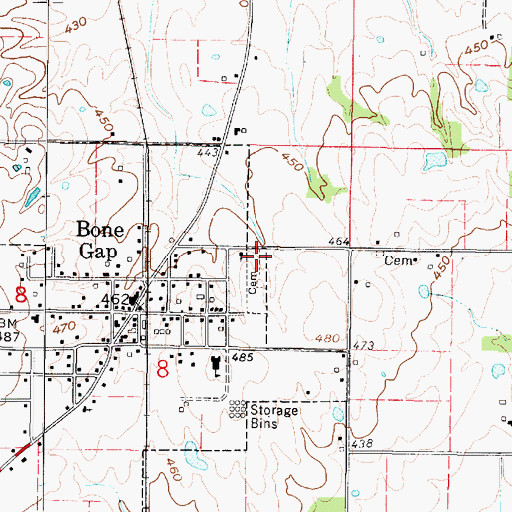 Topographic Map of Salem Methodist Episcopal Church (historical), IL