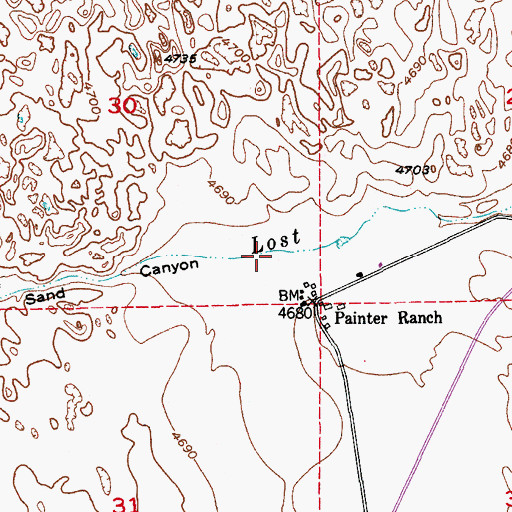 Topographic Map of Lost Creek, CO