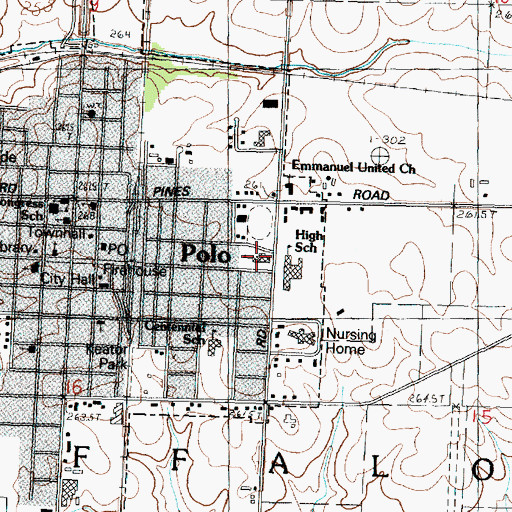 Topographic Map of Aplington School, IL