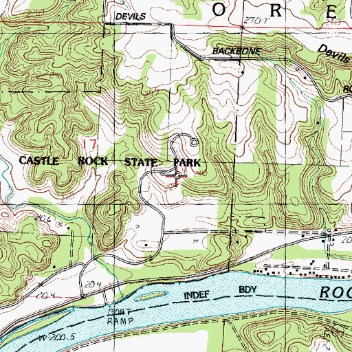 Topographic Map of Aspen Ridge Picnic Area, IL