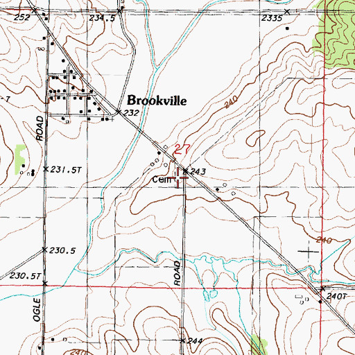Topographic Map of Brookville Township Cemetery, IL