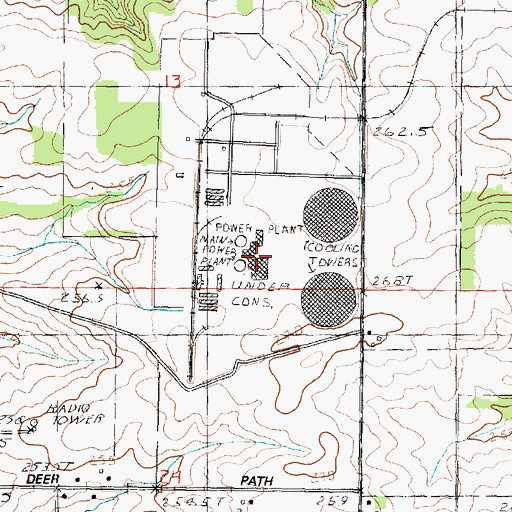 Topographic Map of Byron Nuclear Plant, IL