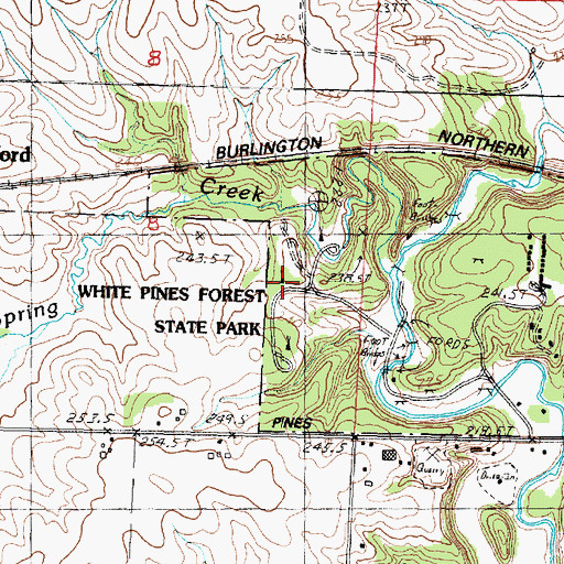 Topographic Map of Cedar Ridge Campground, IL