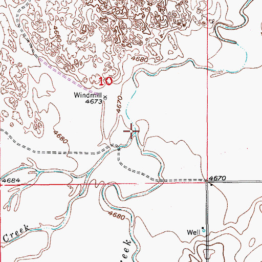 Topographic Map of Jack Rabbit Creek, CO