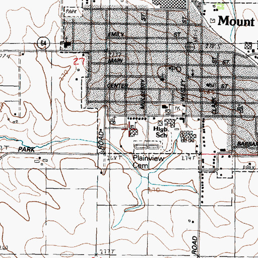 Topographic Map of David L Rahn Elementary School, IL