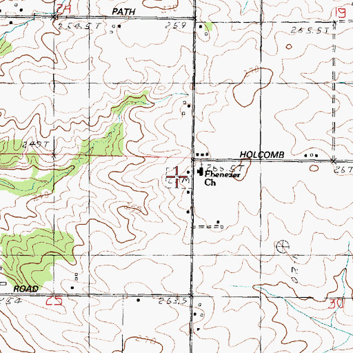 Topographic Map of Ebenezer Reformed Cemetery, IL