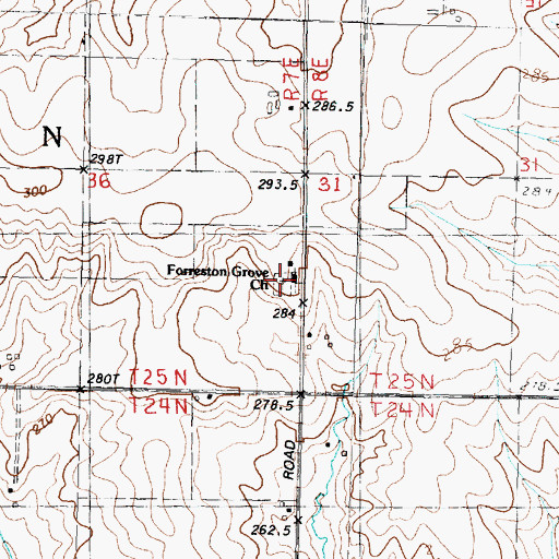 Topographic Map of Forreston Grove Cemetery, IL