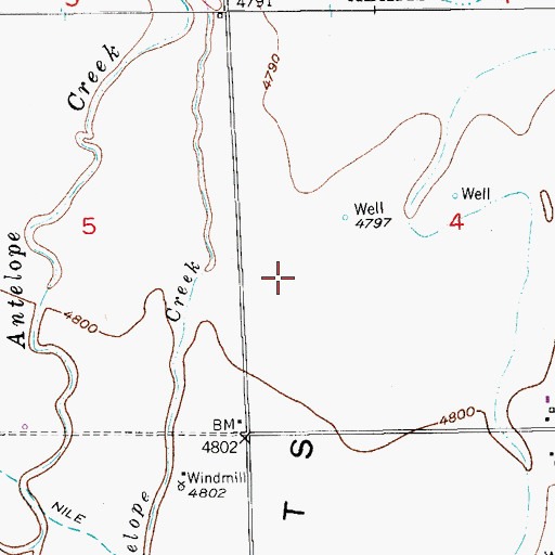 Topographic Map of Antelope Flats, CO