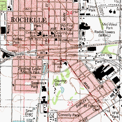 Topographic Map of Foursquare Gospel Church, IL